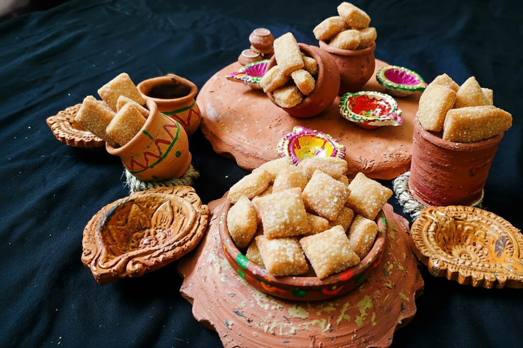 Mishti Nimki (Sweet Namak Para) No Maida -Delicious Sugar Coated Namkeen Snacks